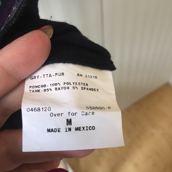 AB Studio black white comfy stretchy tank with shawl Size M - Picture 6 of 8